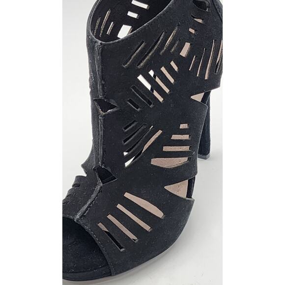 BCBGeneration Women's Morocco Black Suede High Heel Strap Shoes Size 6.5 In Box - Picture 13 of 16